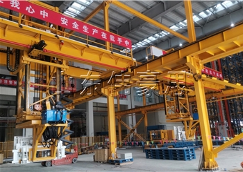 化工粉料噸袋自動(dòng)裝車機(jī)，噸包全自動(dòng)裝車設(shè)備現(xiàn)場(chǎng)