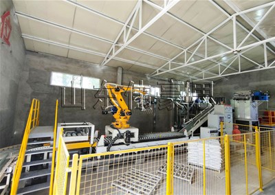 封塵劑粉全自動(dòng)拆包機(jī)，袋料全自動(dòng)拆垛破袋機(jī)案例